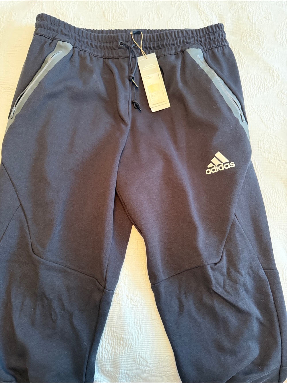 adidas Kids Black Jogger Pants with Gray Zip Accents